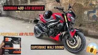 Dominar 400 4th service | k&n air filter installed | sound😱😍