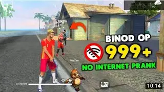BINOD OP and ACTORKSHITIJ NO INTERNET PRANK IN CLASH SQUAD - GARENA FREE FIRE