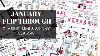 JANUARY 2020 PLANNER FLIP THROUGH | Classic, Mini & Skinny Classic Happy Planners