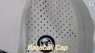white rubber patch baseball cap  in polyester material