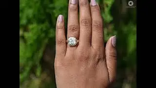 Yellow  Gold Bezel Set Lab Diamond  Ring @ourosjewels