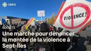 Une marche pour d&eacute;noncer la mont&eacute;e de la violence &agrave; Sept-&Icirc;les | Vid&eacute;ojournal