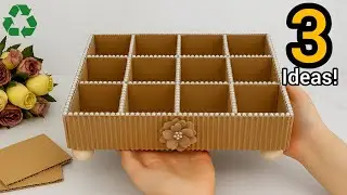 How to get rich with cardboard?💰♻️ 3 attractive ideas for home decoration 😍