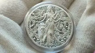 2000 francs CFA 2025 Камерун серебро 999 1 унция Дурга сертификат