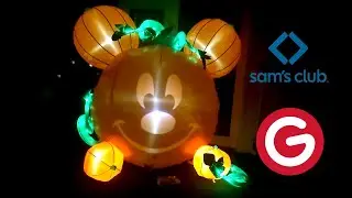 NEW FOR 2025 Gemmy Emote Glow Mickey Pumpkin Inflatable Unboxing and Review!