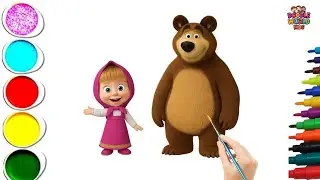 How to Draw Masha and the Bear 🧸👧 | Easy Cartoon Drawing for Kids