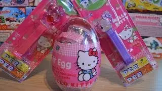Hello Kitty Surprise Egg PEZ Candy Sweets Haul キティ・ホワイト  Kiti Howaito Kiti-chan Kitty White