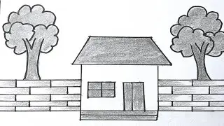 House Drawing Easy || Pencil Art || Sketch