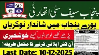 Punjab Safe Cities Authority Jobs 2025 | PSCA Consultant Vacancies &ndash; Chief & Executive Officer Posts