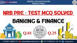 NRB Pre-Test MCQs Solved | Banking & Finance | Part - 1 | Start Your NRB Online Prep Class Join Us⬇️