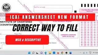 ICAI New Answersheet Format | correct Way To Fill ICAI Descriptive & Mcq Answersheet | ICAI Exam