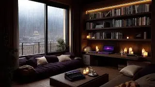 Cozy Rainy Day Ambience | Relaxing Study, Reading, Writing Vibes -Candlelight - Rain sounds #fypage