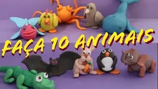 Faça 10 Animais de Massinha de Modelar! Como Fazer Bichinhos - Passo a Passo!