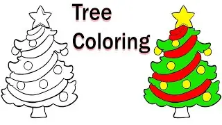 Tree Coloring Pages | Christmas Tree Coloring Easy | Coloring Christmas Tree | Coloring Pages