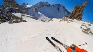 Skiing The Sun Chutes in Wind-board Snow in Patagonia