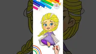 Cute Disney FROZEN Elsa Drawing Tutorial | How to Draw Elsa FROZEN 🌈👸🏼 #FROZEN #princess #elsa