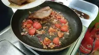 Simpling loto pork with pineapple tidbits