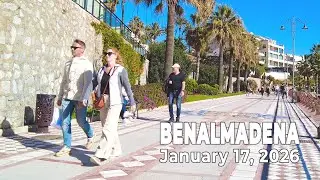 Benalmadena January 17, 2026 Walking Tour Malaga Costa del Sol Spain [4K]