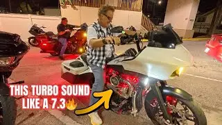 Harley Davidson Turbo Roadglide звучит как 7.3 Powerstroke &mdash; Froggys Saloon Bikenight 2025