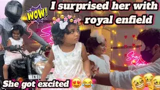 Valentine’s Day special 💗🥺| I surprised her with  Royal Enfield 🏍️😍 #saanvikashree #shajs