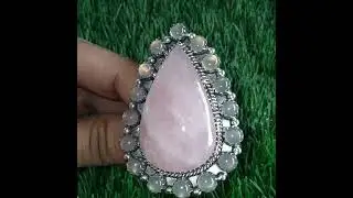 Rose Quartz Ring /Statement Ring/925 Sterling Silver Ring/for her/Adjustable Ring