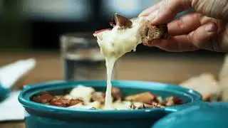 Cheese Baker :  Crispy Pancetta & Mushroom baked Camembert