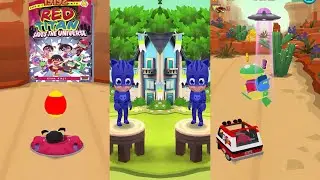 TAG WITH RYAN UFO AND TWIN PJ MASK VS COMBO PANDA VAN EGG EDITION