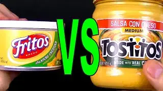 Fritos Jalapeno vs Tostitos Salsa Con Queso — какой сырный соус лучше? Обзор FoodFights