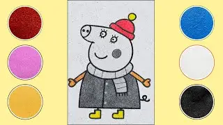 Peppa Pig Sand Painting &ndash; Cute and Colorful Art for Children #sandpainting #relaxing #peppapig