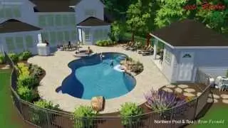 3D Swimming Pool Design - Inground Gunite Pool - North Hampton, NH