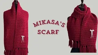 Вязаный крючком шарф Микасы Аккерман | Проект своими руками в стиле аниме из турецкой пряжи