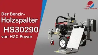 30 t liegend Holzspalter mit Benzinmotor & Stammheber (HS30290) von HZC Power