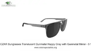 Spy CZAR Sunglasses Translucent Gunmetal Happy Gray with Gunmetal Mirror   3 1 0 3