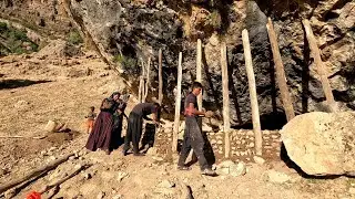 Building a nomadic shelter by Iranian nomads in the mountains | part 2