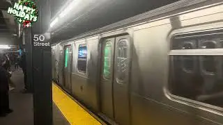 Uptown R211A (A) Express & (C) Local trains at 50th Street-8th Avenue, in Manhattan. #r211 #nycta