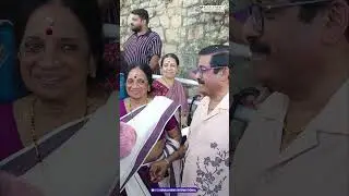 K Omanakutty with music director Sharreth at unveiling of Music Director M G Radhakrishnan statue