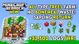 Лучшая ферма всех деревьев Minecraft Учебник по Bedrock - 28,830/HR! - MCPE/Xbox/PS/Switch/PC