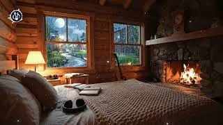 Deep Sleep Music 🌙🔥 Crackling Fireplace for Full Night Sleep 🔸 Cozy Cabin Bedroom Ambience