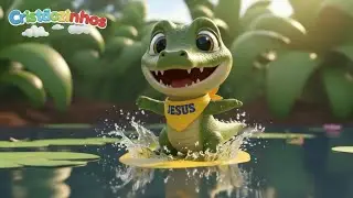 O JACARÉ NA LAGOA! 🐊 #cristãozinhos #louvorinfantil