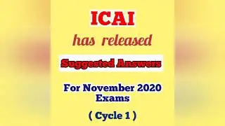 🔴 Important Announcement | ICAI released Suggested Answers for November 2020 Exams #SSGicai updates