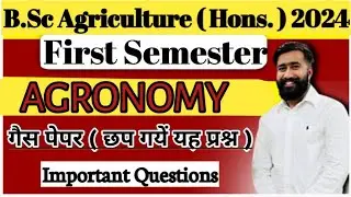 Most Important Questions - Fundamentals Of Agronomy bsc agriculture First Year 1st sem Farmere love