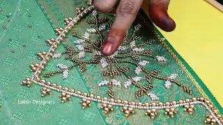 Rs2000 rate aari work blouse sleeve design / aari short sleeve designs / tracing method sleeve