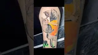 Realistic Cat Collage Tattoo | Light, Color & Emotion in One Design #petportrait #tattoo #cat