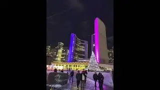 Toronto Christmas DT (2025) | 5003 Toronto City Hall Lights +The Main Tree 4K #canadaontheroad