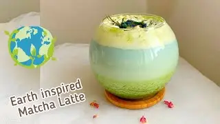 Earth inspired Matcha and Butterfly Pea Tea Latte | Relaxing Video