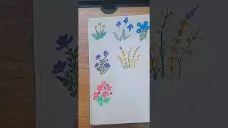 Wildflowers Drawing Mini Tutorial | Colored Pencil & Gouache Watercolor 🎨 #shorts #trending #viral