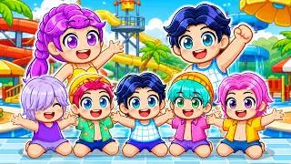 Our QUINTUPLETS Have a BIG PROBLEM at the WATERPARK in Roblox! | Kpop Demon Hunters