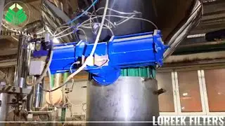 Automatic dry cake discharge of pressure leaf filter