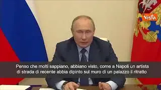 Putin colpito dal muro del palazzo di Napoli dipinto da Jorit: 