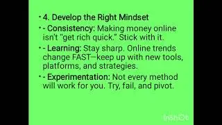 The secret of making money online - Developing the right mind